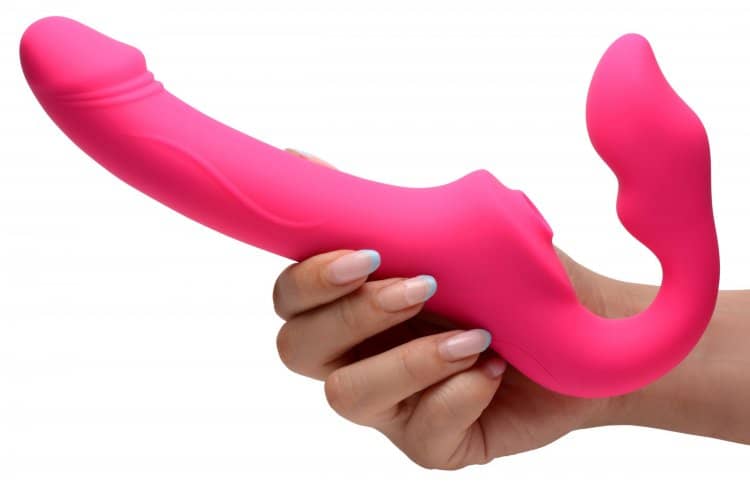 Mighty Licker Licking & Vibrating Strapless Strap On
