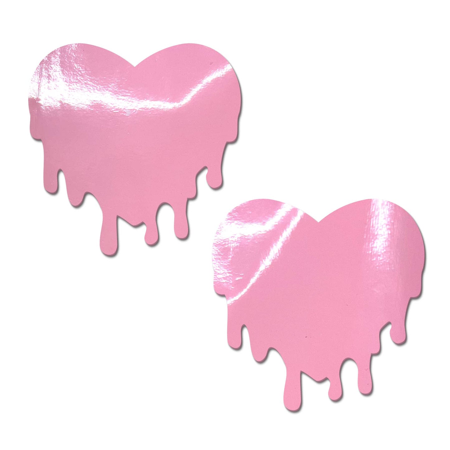 Faux Leather Baby Pink Melty Hearts