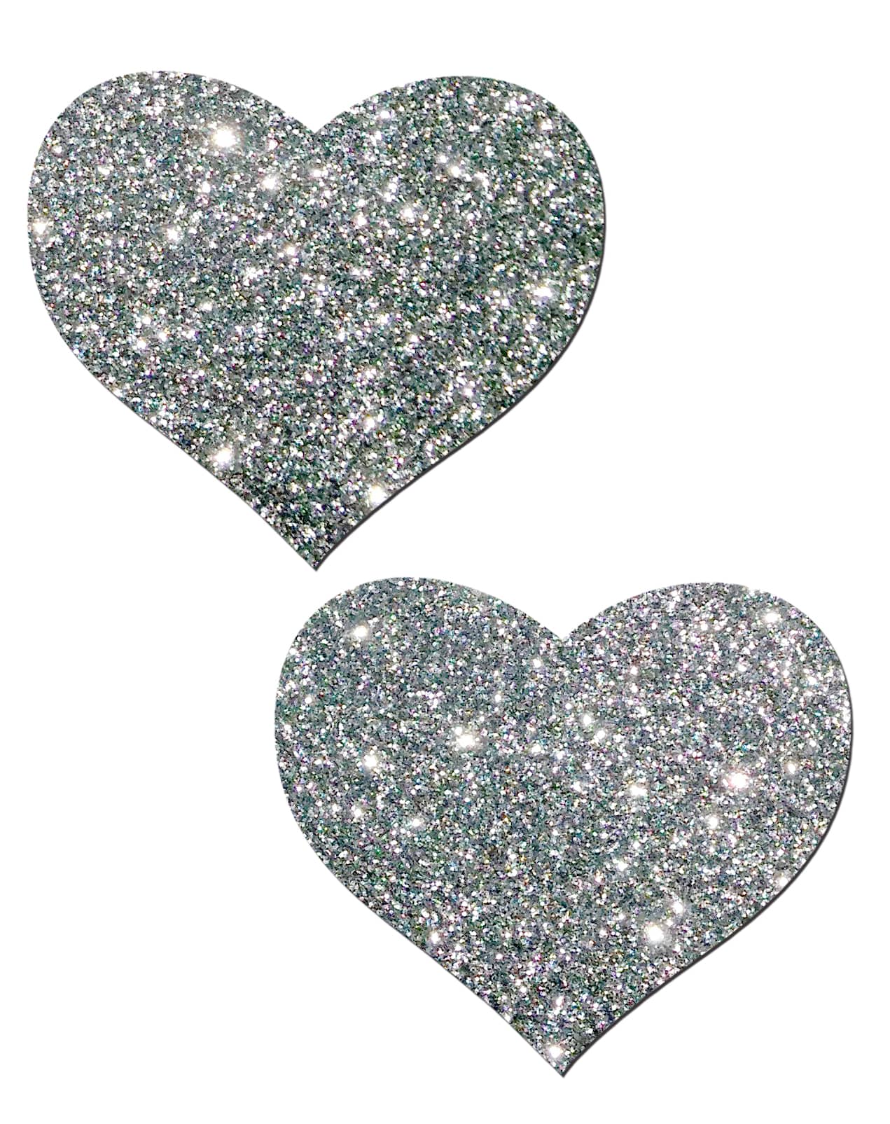 Silver Glitter Hearts