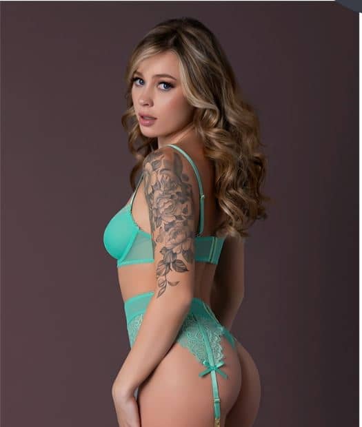 Caribbean Crush Bra & Garter Thong Set