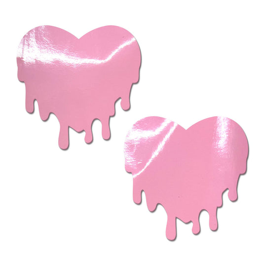 Faux Leather Baby Pink Melty Hearts