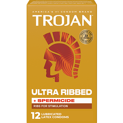 Trojan Ultra Ribbed Spermicide 12-Pack