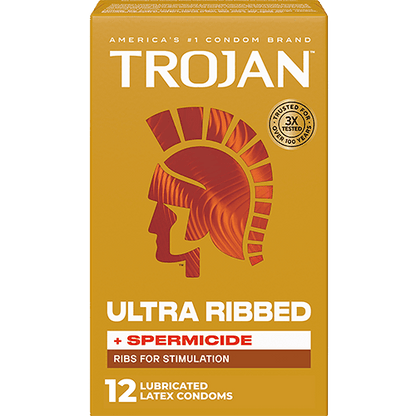 Trojan Ultra Ribbed Spermicide 12-Pack